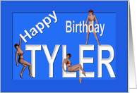 Tyler’s Birthday Pin-Up Girls, Blue card