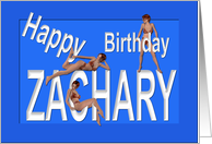 Zachary’s Birthday Pin-Up Girls, Blue card