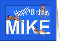 Mike’s Birthday Pin-Up Girls, Blue card