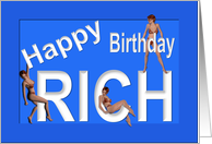 Rich’s Birthday Pin-Up Girls, Blue card