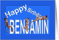 Benjamin’s Birthday Pin-Up Girls, Blue card
