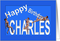 Charles’s Birthday Pin-Up Girls, Blue card