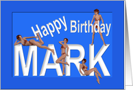 Mark’s Birthday Pin-Up Girls, Blue card