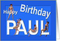 Paul’s Birthday Pin-Up Girls, Blue card