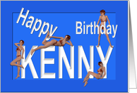 Kenny’s Birthday Pin-Up Girls, Blue, Sexy, Adult, Sensual, Erotic, Naughty card