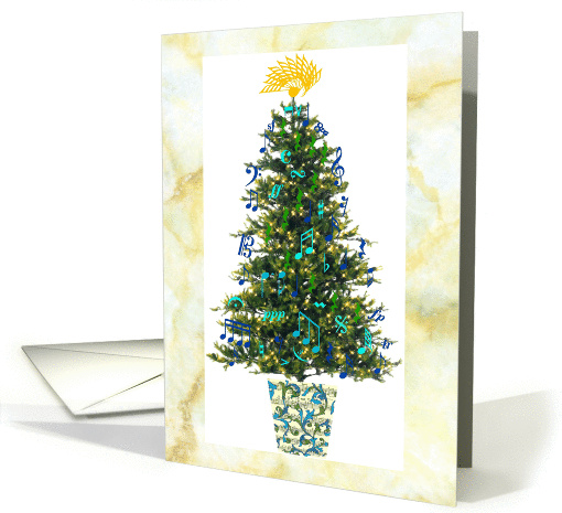 Well-tuned Christmas Tree Music Notes Noteworthy card (328619)