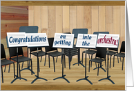 Congratulations Orchestra Acceptance card