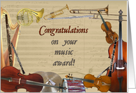 Congratulations Music Award card