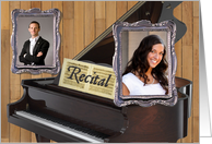 Recital Invite with Piano, Double Photo Customization card