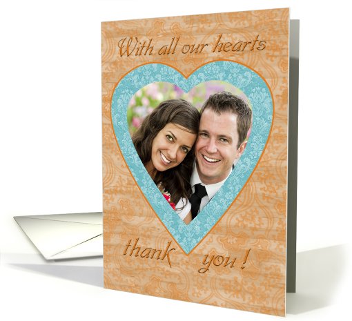 Wedding Gift Thank You, Heart-shaped Photo card (840470)