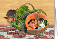 Bountiful Thanksgiving, Photo Card, Harvest in Basket card