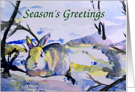 Season’s Greetings Holiday Snow Rabbit card