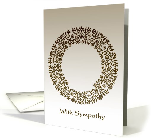 sympathy card with gloomy ornamental wreath card (341825)