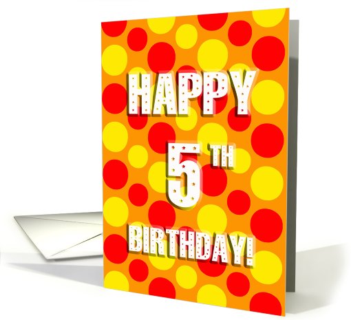 polka dots 5th birthday card (478909)