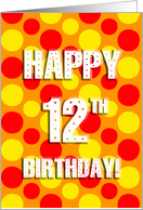 polka dots 12th birthday card