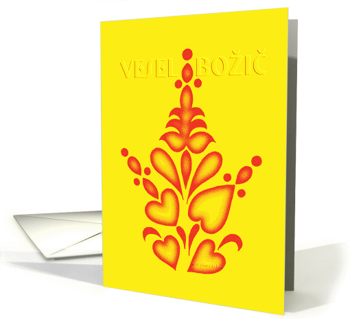 yellow slovenian decorative merry christmas card (504861)