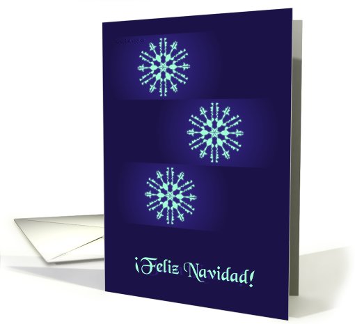 spanish blue snowflakes christmas card (530645)