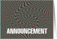 general announcement, rotated pattern card