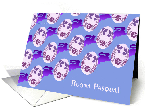 italian easter eggs and bunnies card (537126)