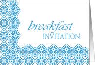 blue lace business breakfast invitation card