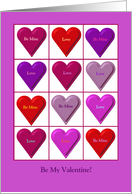 Be My Valentine - Love Hearts card