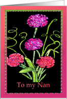 to my nan purple flowers card