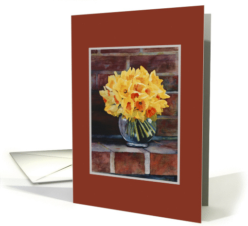Vase of Yellow Narcissus card (342575)