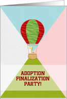 Adoption Finalization Party, Giraffe in Hot Air Balloon, Custom Text card