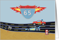 Husband’s 65th Birthday Stock Car Racing Theme card