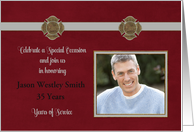 Firefighter Retirement Party Invitation, Firefighter Emblem, Photocard card