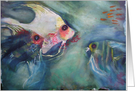 fishes from original watercolor by Valerie May Cuan card