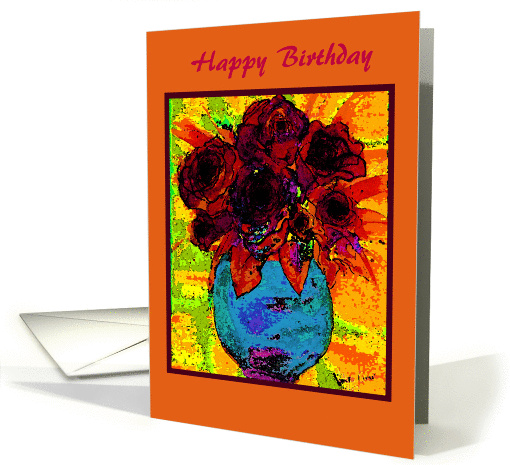 Happy Birthday Roses card (396906)