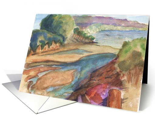 Goleta Slough Watercolor Blank card (506334)