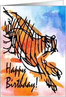 From Your Magnificent Cat Tiger Humor Happy Birthday card