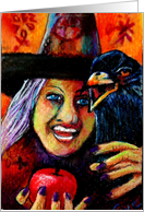 Halloween Witch & Raven card