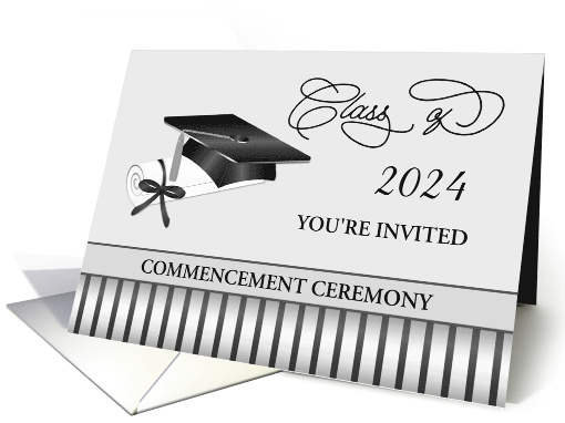 Graduation Commencement Ceremony Black Mortar Cap Diploma... (1034511)