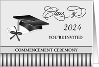 Graduation Commencement Ceremony Black Mortar Cap Diploma Class of card