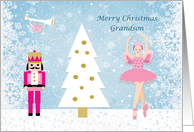 Christmas Grandson - Nutcracker, Christmas tree and ballerina card