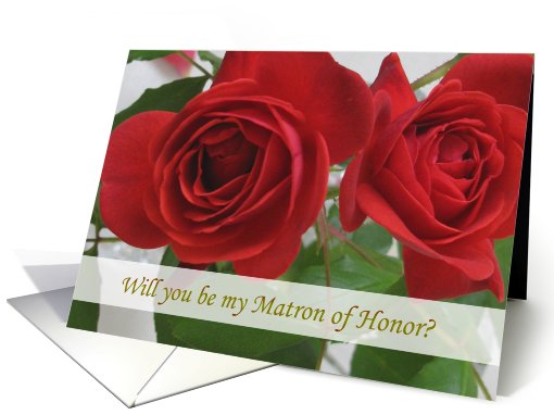 Matron of Honor card with red rose card (402856)