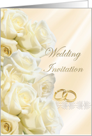 Wedding Invitation - Romantic roses and rings card