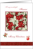 Romantic Christmas card for Fiancee - Poinsettias card