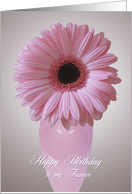 Pink Gerbera - Fiancee birthday card