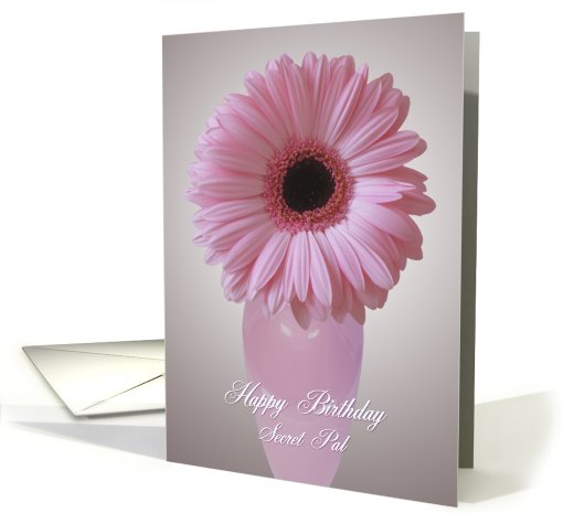 Pink Gerbera - Birhtday card for Secret Pal card (514001)