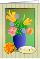 Thinking of You Friend - Exotic flowers in a vase card