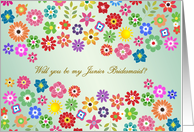 Wedding Invitation for Junior Bridesmaid - colorful summer flower-bed card