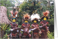 Papua New Guinea.Tribal people. Huli men card