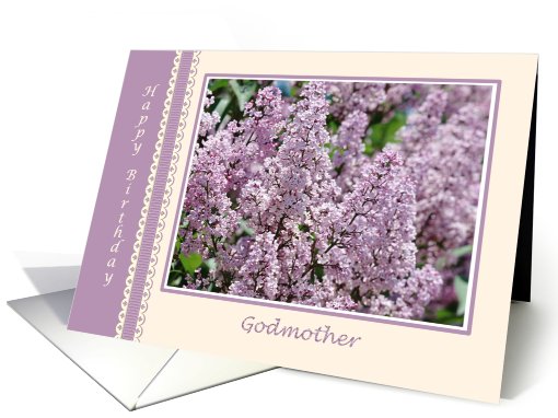 Godmother Birthday. Lilac flowers card (615487)