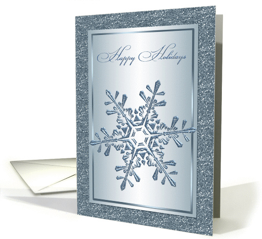 Happy Holidays card with silver blue snowflake card (716525)