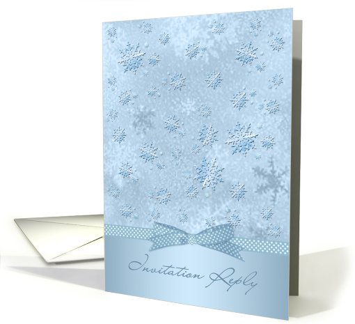 Invitation Reply, RSVP card with blue snowflakes card (716710)