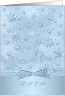 RSVP, Invitation reply card with blue snowflakes card